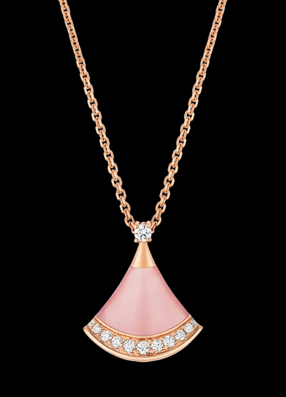 [OrnoraJewelry]Cherry Blossom Pink Fan Necklace