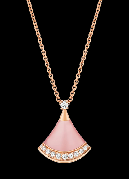 [OrnoraJewelry]Cherry Blossom Pink Fan Necklace