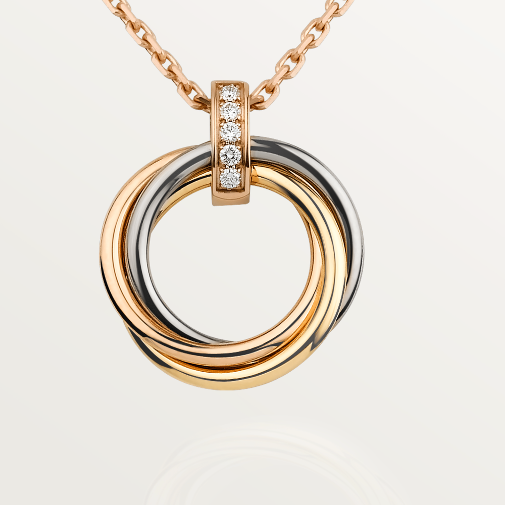 [OrnoraJewelry]TRINITY NECKLACE GOLD  DIAMONDS