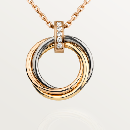 [OrnoraJewelry]TRINITY NECKLACE GOLD  DIAMONDS