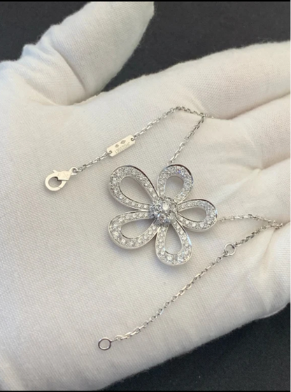 [OrnoraJewelry]Flowerlace Diamond Pavé NECKLACE