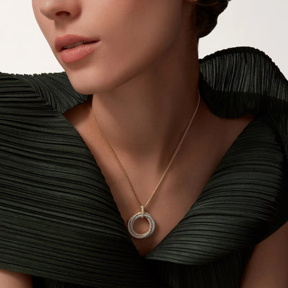 [OrnoraJewelry]TRINITY LARGE FULL DIAMOND  NECKLACE