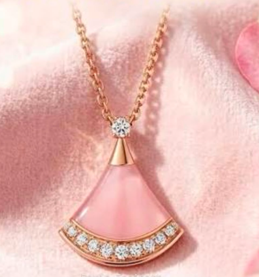 [OrnoraJewelry]Cherry Blossom Pink Fan Necklace