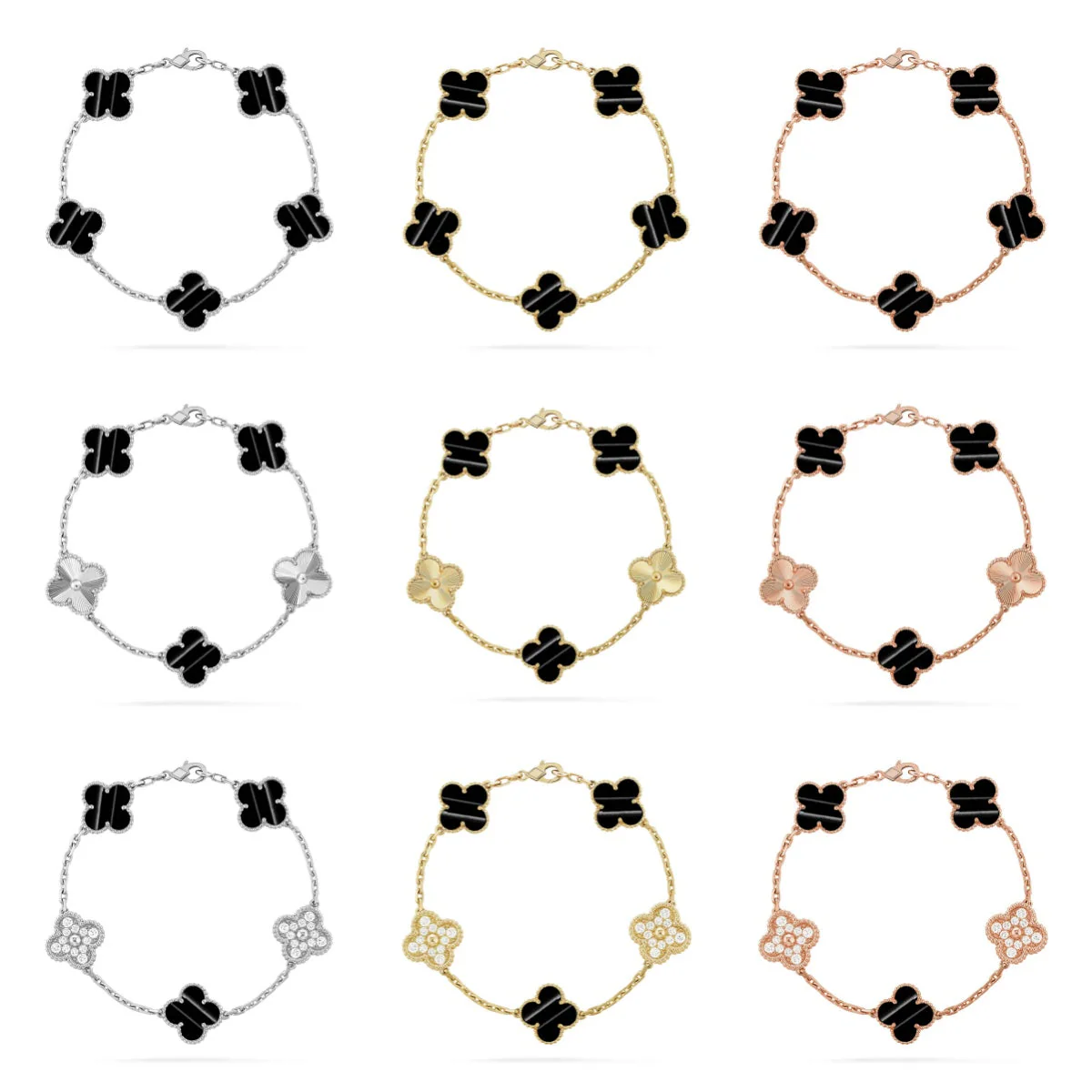 [OrnoraJewelry] CLOVER 5 MOTIF PULSAR STONE BRACELET COLLECTION