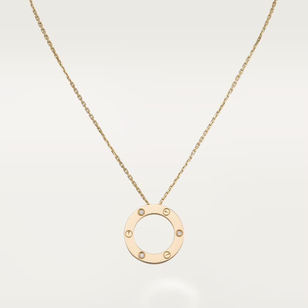 [OrnoraJewelry]LOVE NECKLACE 16MM 3 DIAMONDS