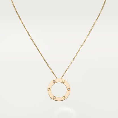 [OrnoraJewelry]LOVE NECKLACE 16MM 3 DIAMONDS