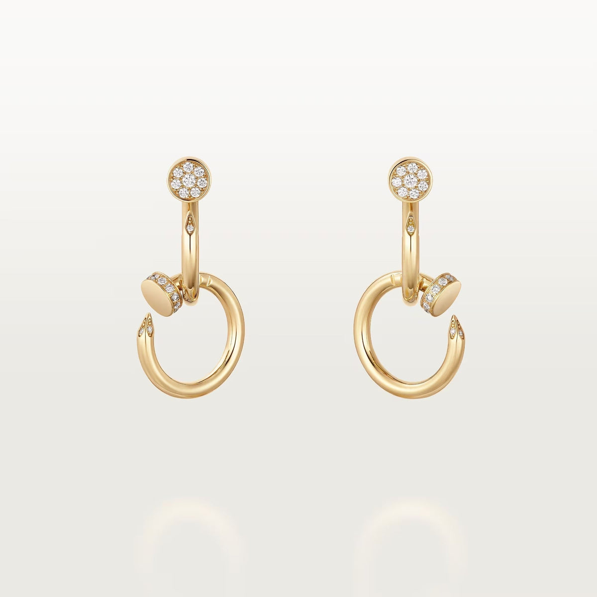 [OrnoraJewelry]JUSTE HALF DIAMOND DOUBLE EARRINGS