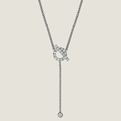 [OrnoraJewelry]FINESSE SILVER DIAMOND NECKLACE