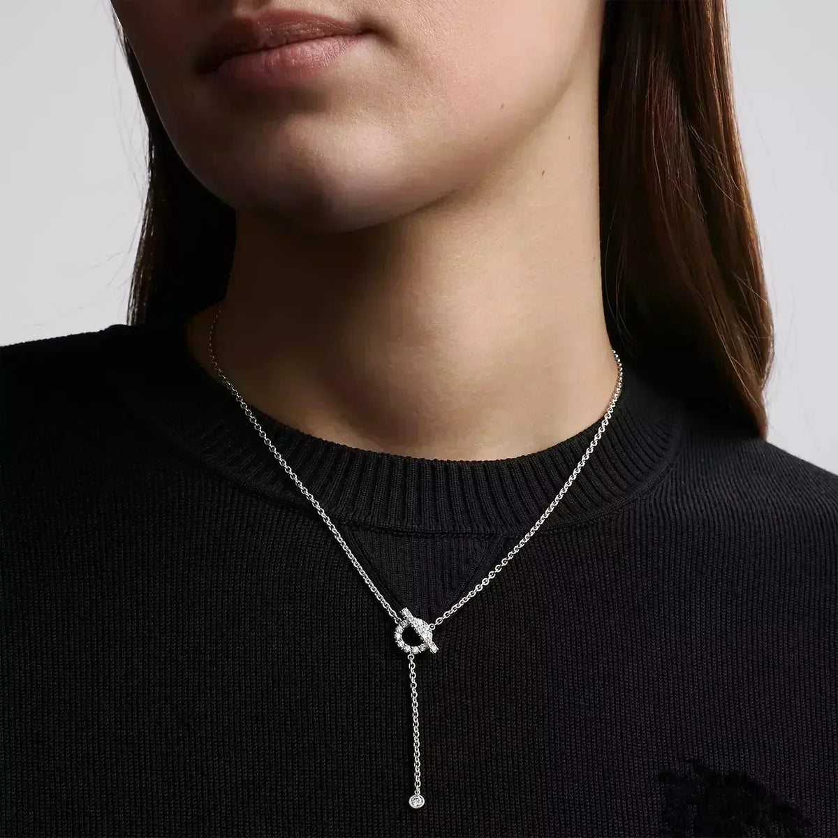 [OrnoraJewelry]FINESSE SILVER DIAMOND NECKLACE