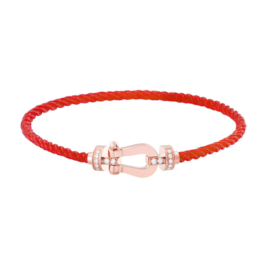 [OrnoraJewelry]FORCE 10 HALF DIAMOND PINK GOLD RED CORDERI LARGE AND MEDIUM MODEL