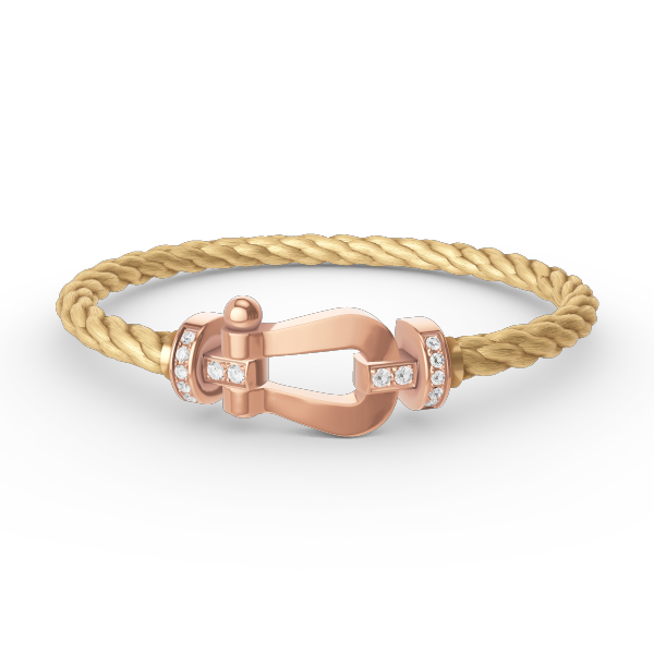 [OrnoraJewelry]FORCE LARGE HORSESHOE HALF DIAMOND BRACELET ROSE GOLD