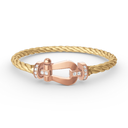 [OrnoraJewelry]FORCE LARGE HORSESHOE HALF DIAMOND BRACELET ROSE GOLD
