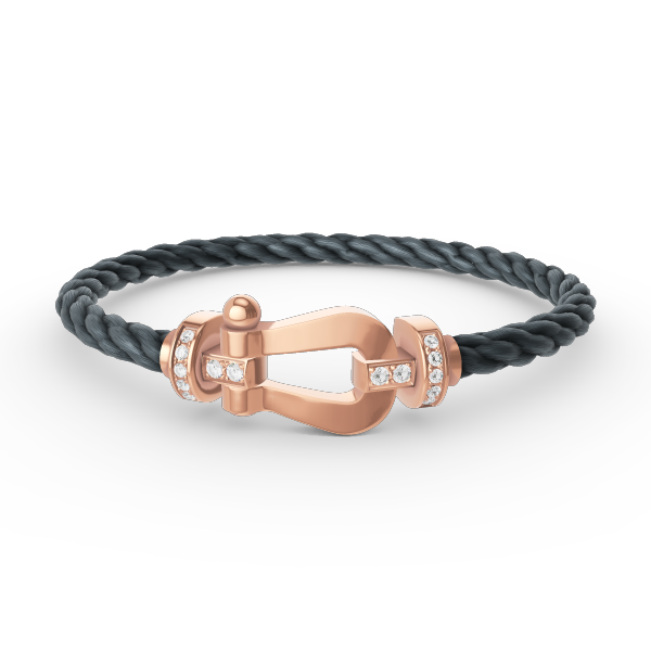 [OrnoraJewelry]FORCE LARGE HORSESHOE HALF DIAMOND BRACELET ROSE GOLD