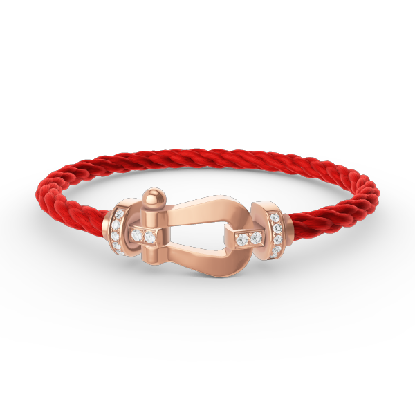 [OrnoraJewelry]FORCE LARGE HORSESHOE HALF DIAMOND BRACELET ROSE GOLD