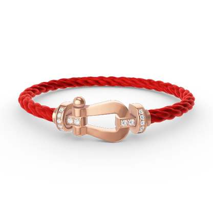 [OrnoraJewelry]FORCE LARGE HORSESHOE HALF DIAMOND BRACELET ROSE GOLD