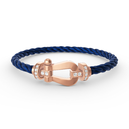 [OrnoraJewelry]FORCE LARGE HORSESHOE HALF DIAMOND BRACELET ROSE GOLD