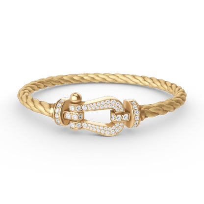 [OrnoraJewelry]FORCE LARGE HORSESHOE FULL DIAMOND BRACELET GOLD