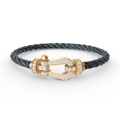 [OrnoraJewelry]FORCE LARGE HORSESHOE FULL DIAMOND BRACELET GOLD