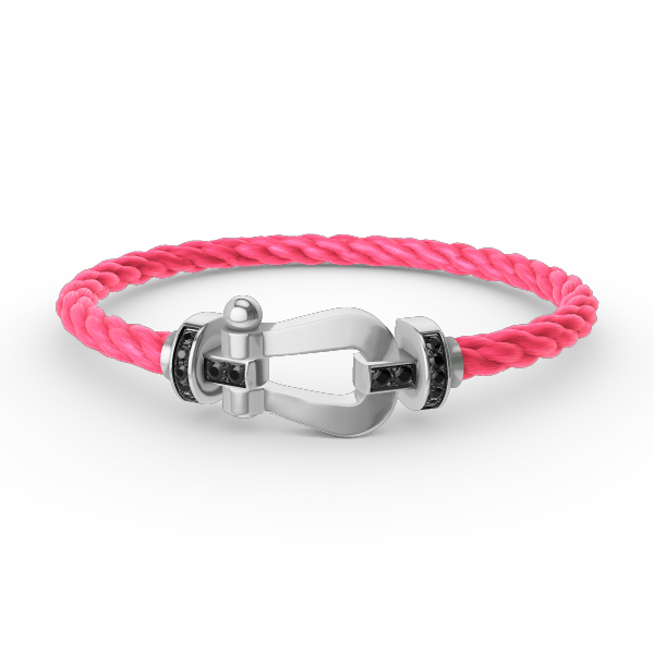 [OrnoraJewelry]FORCE LARGE HORSESHOE BLACK DIAMOND BRACELET SILVER