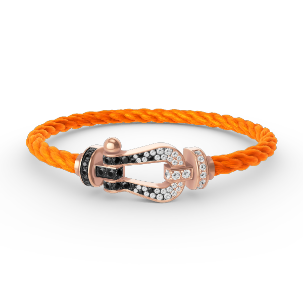 [OrnoraJewelry]FORCE LARGE HORSESHOE BLACK WHITE DIAMOND BRACELET ROSE GOLD