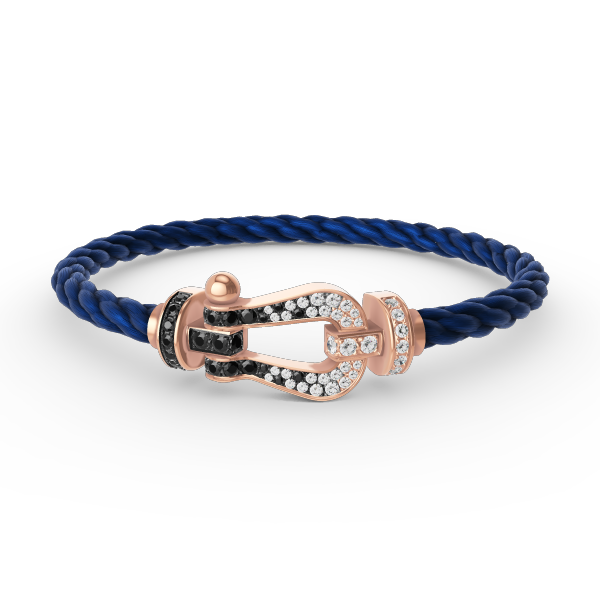 [OrnoraJewelry]FORCE LARGE HORSESHOE BLACK WHITE DIAMOND BRACELET ROSE GOLD