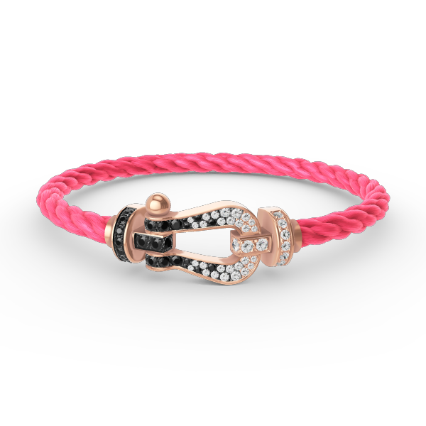 [OrnoraJewelry]FORCE LARGE HORSESHOE BLACK WHITE DIAMOND BRACELET ROSE GOLD