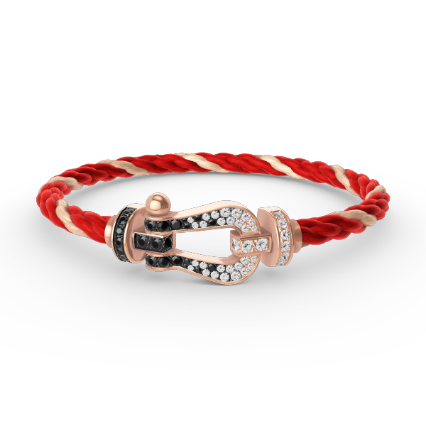 [OrnoraJewelry]FORCE LARGE HORSESHOE BLACK WHITE DIAMOND BRACELET ROSE GOLD