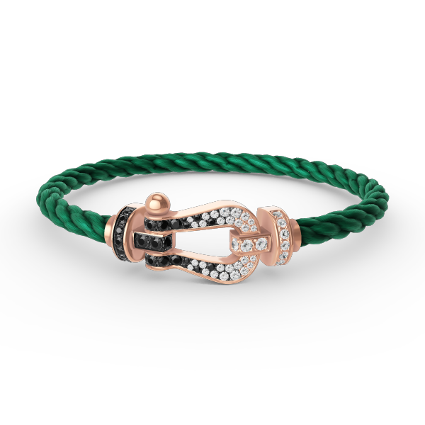 [OrnoraJewelry]FORCE LARGE HORSESHOE BLACK WHITE DIAMOND BRACELET ROSE GOLD