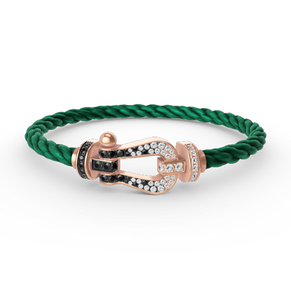 [OrnoraJewelry]FORCE LARGE HORSESHOE BLACK WHITE DIAMOND BRACELET ROSE GOLD