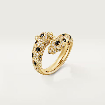 [OrnoraJewelry]PANTHERE DOUBLE HEADED FULL DIAMOND  RING