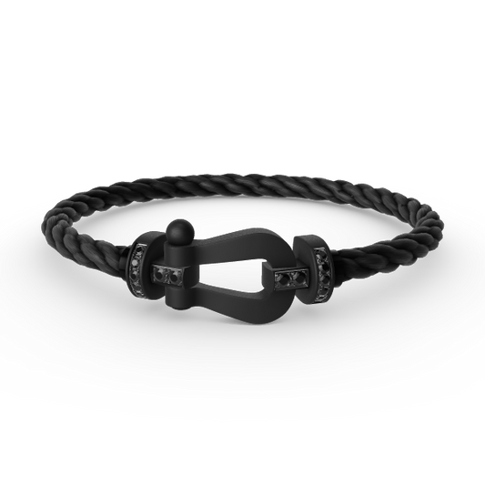 [OrnoraJewelry]FORCE LARGE SERIES HORSESHOE BLACK SAMURAI BRACELET