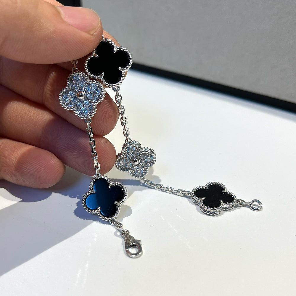 [OrnoraJewelry] CLOVER 5 MOTIF ONYXS BRACELET COLLECTION