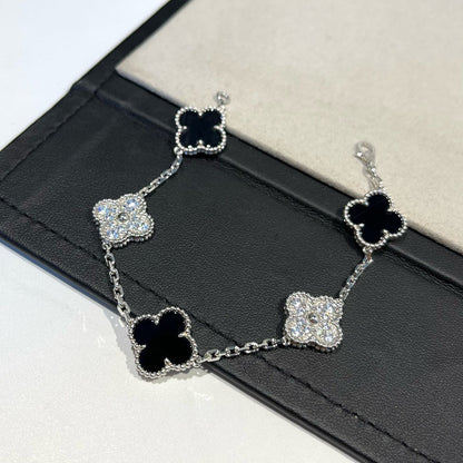 [OrnoraJewelry] CLOVER 5 MOTIF ONYXS BRACELET COLLECTION