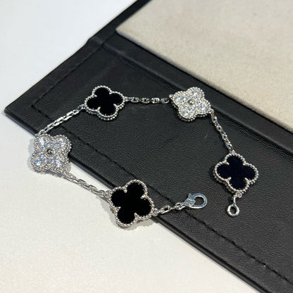 [OrnoraJewelry] CLOVER 5 MOTIF ONYXS BRACELET COLLECTION