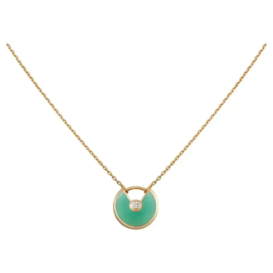[OrnoraJewelry]AMULETTE GOLD MALACHITE NECKLACE