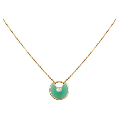 [OrnoraJewelry]AMULETTE GOLD MALACHITE NECKLACE