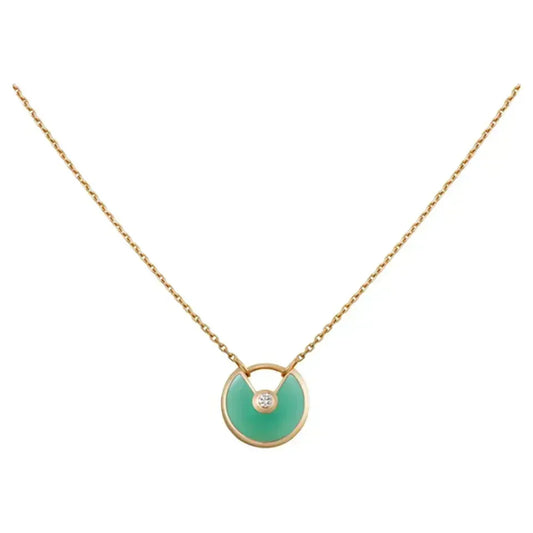 [OrnoraJewelry]AMULETTE GOLD MALACHITE NECKLACE