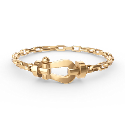 [OrnoraJewelry]FORCE LARGE HORSESHOE CLASP  METAL BRACELET