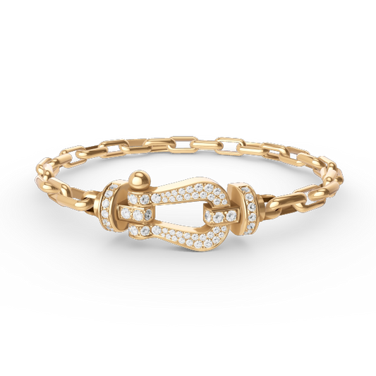 [OrnoraJewelry]FORCE LARGE HORSESHOE CLASP  METAL BRACELET