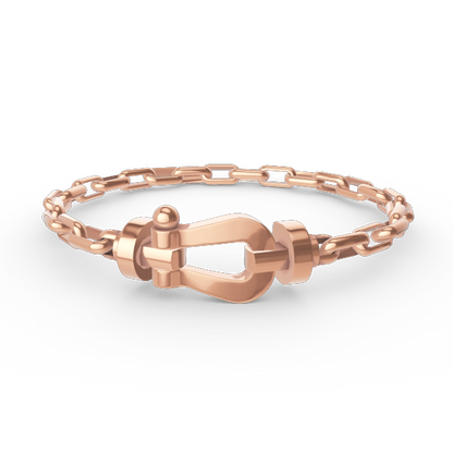 [OrnoraJewelry]FORCE LARGE HORSESHOE CLASP  METAL BRACELET