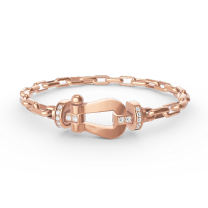 [OrnoraJewelry]FORCE LARGE HORSESHOE CLASP  METAL BRACELET