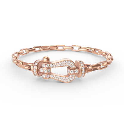[OrnoraJewelry]FORCE LARGE HORSESHOE CLASP  METAL BRACELET