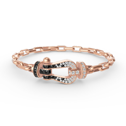 [OrnoraJewelry]FORCE LARGE HORSESHOE CLASP  METAL BRACELET