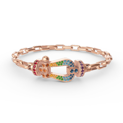 [OrnoraJewelry]FORCE LARGE HORSESHOE CLASP  METAL BRACELET