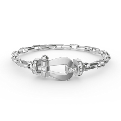 [OrnoraJewelry]FORCE LARGE HORSESHOE CLASP  METAL BRACELET