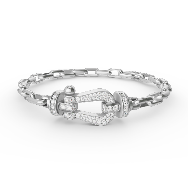 [OrnoraJewelry]FORCE LARGE HORSESHOE CLASP  METAL BRACELET
