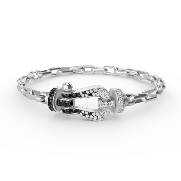 [OrnoraJewelry]FORCE LARGE HORSESHOE CLASP  METAL BRACELET