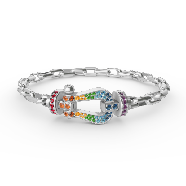 [OrnoraJewelry]FORCE LARGE HORSESHOE CLASP  METAL BRACELET