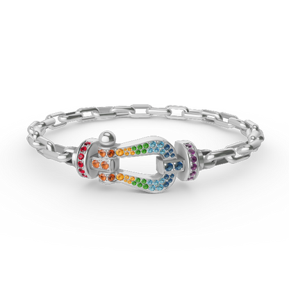 [OrnoraJewelry]FORCE LARGE HORSESHOE CLASP  METAL BRACELET