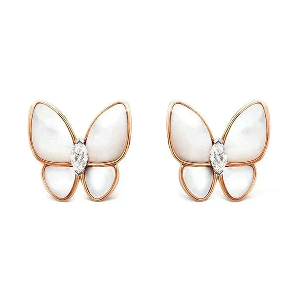 [OrnoraJewelry]BUTTERFLY MOP DIAMOND EARRINGS